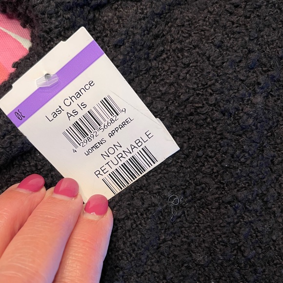 ADRIANNA PAPELL Nubby Sweater V-Neck Step Hem Black Medium - Picture 8 of 8